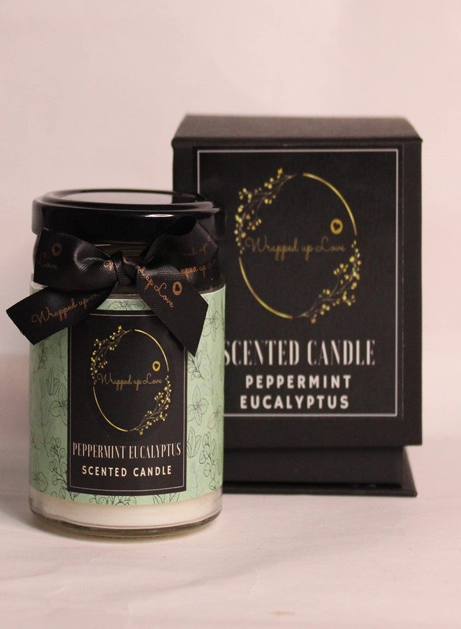Wrapped up Love Peppermint Eucalyptus Scented Candle (170g) - Image 1